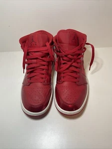 Jordan 1 Mid SE University Red Pomegranate (2021) Size 10 Preowned - Picture 1 of 13