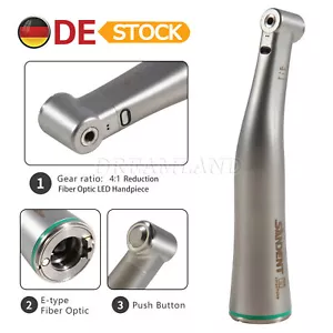Dental Winkelstück mit Licht 4:1 Contra Angle Handpiece Handstück Grün - Bild 1 von 16