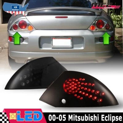 Luces traseras LED negro humo para Mitsubishi Eclipse 2000-2005 lámpara de freno trasero L&R Foto 1 de 4