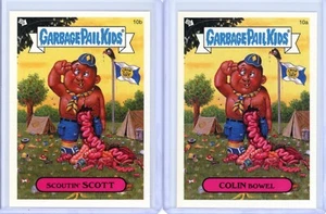 2005 Garbage Pail Kids ANS4 COLIN BOWEL 10A & SCOUTIN' SCOTT 10B Stickers - Picture 1 of 1