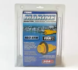 Prime Marine Adapter, 15 Amp Plug and 30 Amp Twist-To-Lock Connector, Yellow - Bild 1 von 1