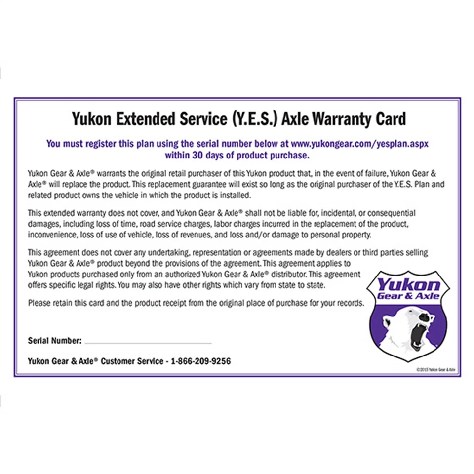 Yukon Gear & Axle YESAXLE YES Plan Extended Service Warranty Fits Wrangler (JL) - Image 1 of 1
