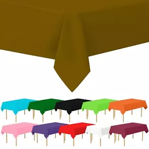 Rectangular Plastic Gold Reusable Tablecloth Cover - Ideal for Weddings Party... - Picture 1 of 8