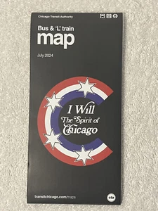New CHICAGO TRANSIT AUTHORITY (CTA) BUS and RAIL “L” MAP July 2024 - Picture 1 of 21