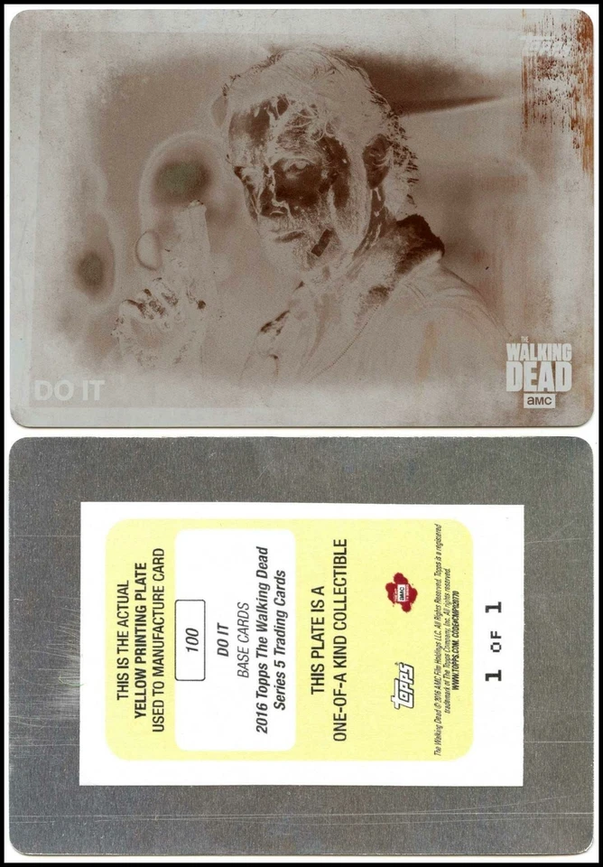 Do It #100 - The Walking Dead Season 5 Topps Yellow Printing Plate Card #1/1 - Image 1 of 1
