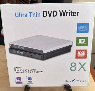 Thin Portable USB 3.0 Ultra External Burner Writer For PC MAC + 80GB INTEL SSD - Image 1 of 4