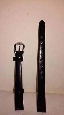 2 conjuntos de pulseiras de relógio femininas Kenneth Cole 10 mm couro preto - Imagem 1 de 2