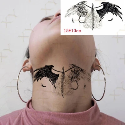 MARKENLOS Temporäres Tattoo Angel Wings Eingel Flügel Herz Muster Heart Wasserfest