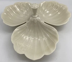 Lenox Three Section Shell Shaped Candy Nut Dish - Afbeelding 1 van 3