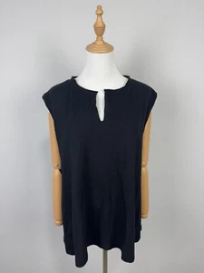 OSKA Black Lightweight Sleeveless Comfort Summer Cotton Hemp Blouse Sz 3 - Picture 1 of 19