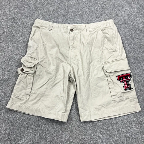 Texas Tech Red Raiders Shorts Men 40 Tan Brown Cargo Utility Khaki Dad Adult Cover