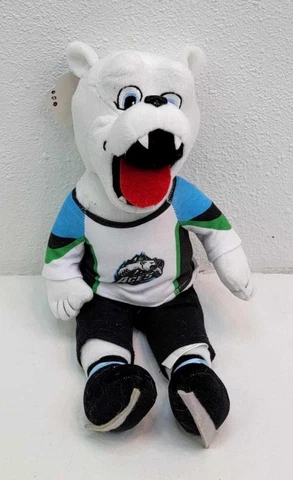 Alaska Aces Hockey Boomer Mascot Bear Jersey Plush Toy Stuffed Animal Ice Skates Cover