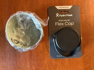 NEW - Hydro Flask Standard Mouth Flex Cap Black Fits All Standard w/ sage boot - Picture 1 of 3