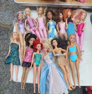 Mixed Lot of 13 Barbie Dolls (Disney Princesses & Regular" Craft or Play - Picture 1 of 4