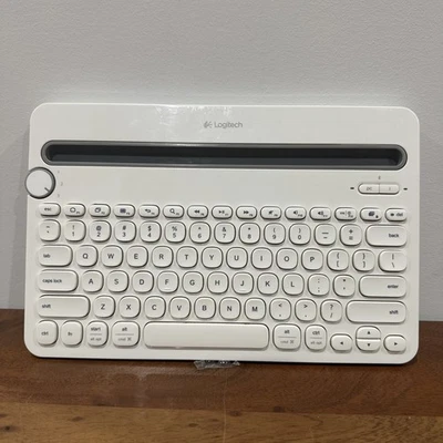 Logitech K480 Wireless Multi-Device  Bluetooth Keyboard White Tested Working - image 1 of 4