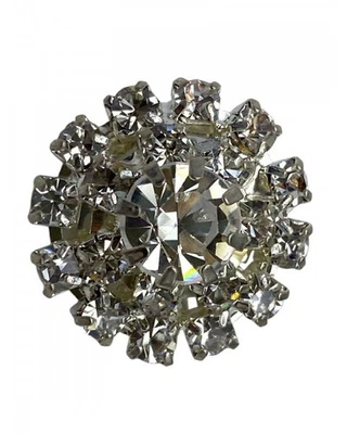 Bottone Gioiello – Metallo Argento – Ø 18 mm – Linea 28 – con Strass BTG-28-18 - Immagine 1 di 3
