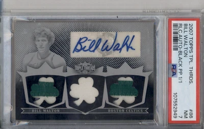 2007-08 TOPPS TRIPLE THREADS PATCH AUTO BILL WALTON 1/1 WHITE WHALE CELTICS  - Image 1 of 2