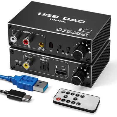 192KHz USB DAC Digital to Analog Audio Converter Tendak USB Optical SPDIF - Image 1 of 4