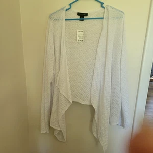 NWT Tahari 2X Women Sweater Linen Rayon Shark Bite Bangladesh Marshalls - Picture 1 of 7