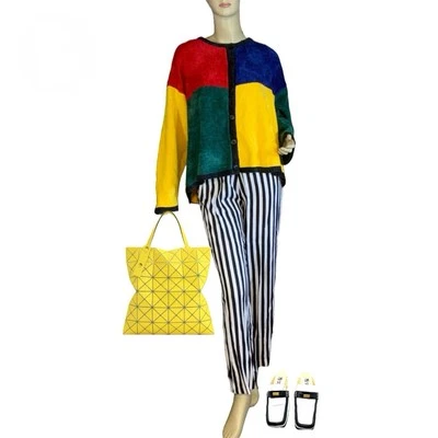 VINTAGE CIRCA 1990'S JACQUE AND KOKO BLACK W/MULTI COLOR CARDIGAN SIZE 22/24 - Image 1 of 4