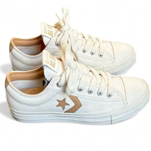 Converse Star Player 76 Low-Top Sneakers Women’s 7/Men’s 5 Cream Gold Canvas - Picture 1 of 8