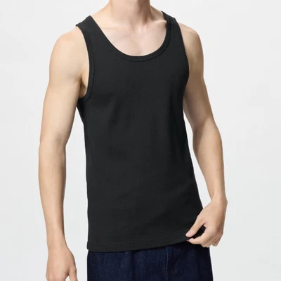 Camiseta sin mangas acanalada color UNIQLO DRY HOMBRE Japón Foto 1 de 2