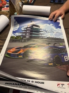 GT Challenge Large Poster Indianapolis 8 Hour 2025 Signed Valentino Rossi - Picture 1 of 2