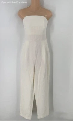Lenny Niemeyer White Linen Strapless Back Zip One-Piece Womens Jumpsuit Size M - Image 1 of 4