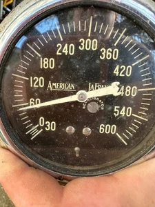 Vintage American LaFrance Pressure Gauge -30 to 600 PSI Fully Tested & Working - Picture 1 of 4