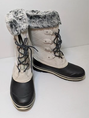 Bota de nieve de invierno Khombu Emily para mujer de cuero sintético nueva, gris, elige la talla Foto 1 de 4