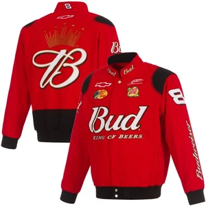 Chaqueta de algodón 2025 Nascar Dale Earnhardt Jr Budweiser diseño JH roja nueva - Imagen 1 de 9