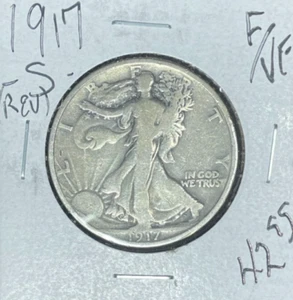 1917-S REV. MEDIO DÓLAR DE PLATA WALKING LIBERTY ~ FINO/EN MUY BUEN ESTADO ~BONITA MONEDA~ - Imagen 1 de 2