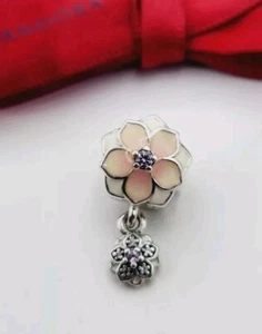New Genuine Pandora Charm Pink Magnolia Bloom Flower CZ Enamel ALE 792077PCZ.. - Picture 1 of 6