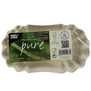 Papstar Desechable Bandejas de Cartón Serie Pure Ovalado Blanco 105 X 175MM - Imagen 1 de 1