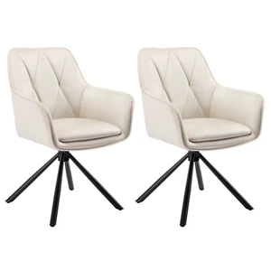 2 Pz/Set Sedie Da Pranzo Girevoli Con Braccioli Schienale Poltrona Scandinava Se - Foto 1 di 15