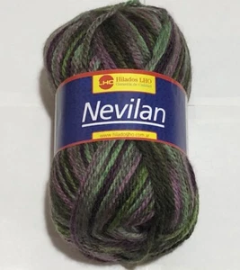 Hilados LHO Nevilan 100 g mezcla de lana hilo fabulosa mezcla de colores #1424 verde púrpura - Imagen 1 de 1