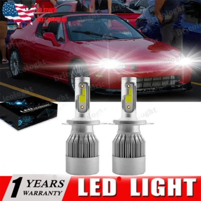 For HONDA Civic DEL SOL 1993-1997 H4 6000K LED Headlight High/Low Beam Bulbs - Image 1 of 4