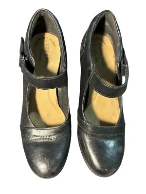 Clarks Collection  Leather Block Heal Mary Jane Women Shoe Size 8 - Image 1 of 4