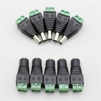 10 Pcs Male & Female 5.5mm x 2.1mm DC Power Connector Jack Plug 12V 24V - Image 1 of 4