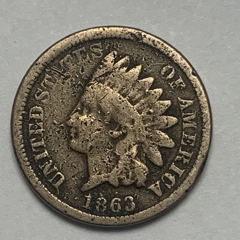 1863 INDIAN HEAD CENT Civil War Copper/Nickel 1c Penny Cover