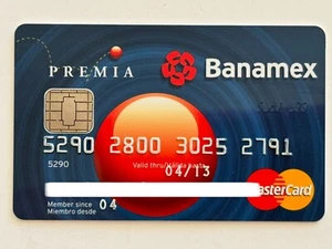 Banamex Credit Card▪️Mexico▪️Expired in 2013▪️Chip▪️MasterCard▪️Collectible Only - Picture 1 of 2