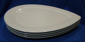 4 platos de cena Hutschenreuther China Hotel totalmente blancos en forma de lágrima 14 1/2" - Imagen 1 de 8