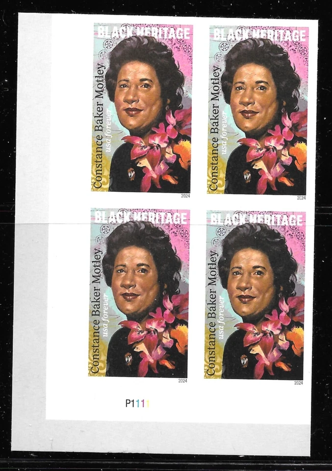 Scott #5830a IMPERFORATE (NO DIE-CUT) Baker-Motley, Plate Block of 4, MNH - Image 1 of 1