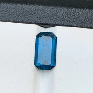 Deep Inky Blue Natural Tourmaline Ring Loose Gemstone 3 Ct Emerald Cut Jewelry - Bild 1 von 11