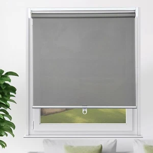 Cordless Fade Resistant Exterior Roller Shade Grey  42in. W x 72in L Room Darken - Picture 1 of 7
