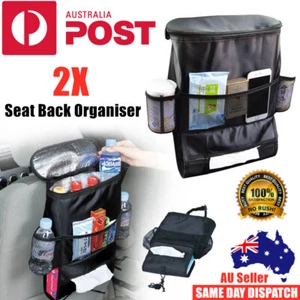 2X Set Car Back Seat Organiser Multi-Pocket Storage Bag Organizer Holder Travel - Picture 1 of 8