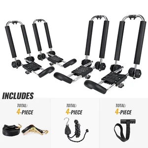 Porte-kayak pliable 2 paires J-Bar support de toit support pour camion voiture Caneo SUV - Photo 1 sur 6