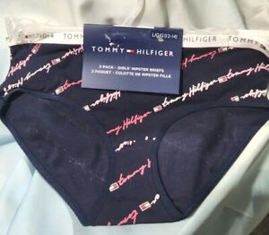 Girls Tommy Hilfiger 3 Pack Hipster Briefs L 12-14 Cotton/poly Gray Navy Pink