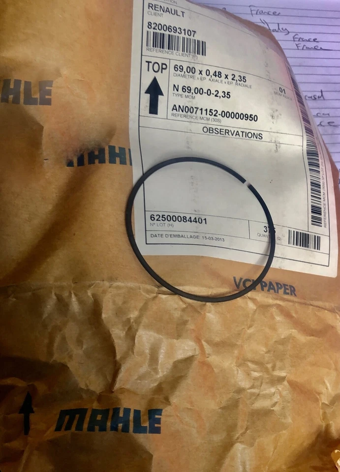 Segment coupe feu 69mm. RENAULT / DACIA 1.2essence 16v (D4F) Foto 1 de 1