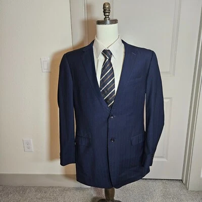 Traje Blazer Hombre Vitarelli Abrigo Deportivo Azul Rayas Dos Botones Talla 46L 46 Largo Foto 1 de 4